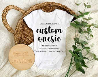 Create Your Own Fully Customisable Baby Onesie | Pregnancy Announcement | Birth Announcement | Custom Onsie