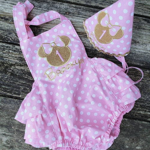 Baby Girl Romper Minnie Smash Cake Smash Cake Romper 1st Etsy