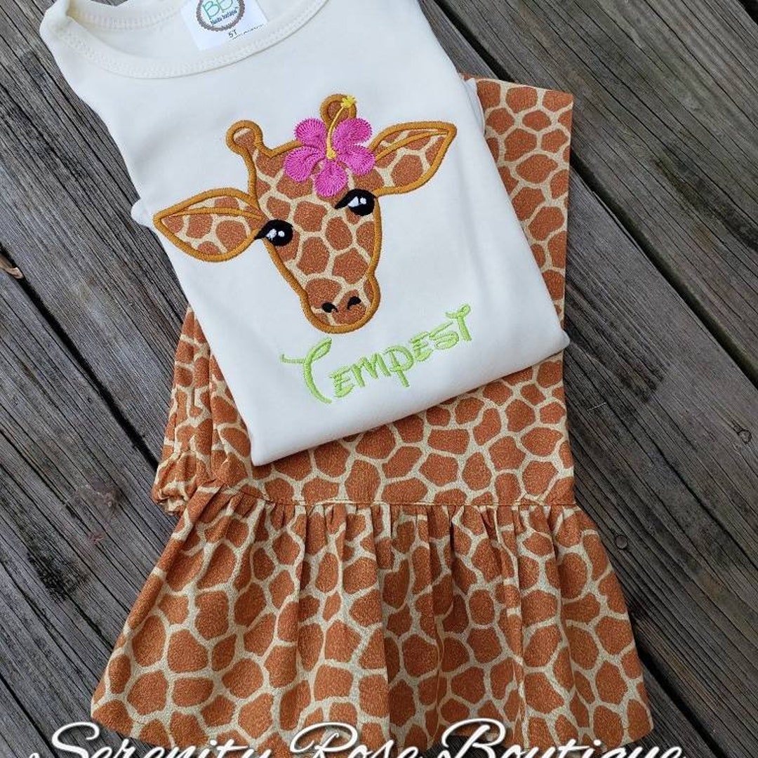 Safari Outfit, Giraffe, Giraffe Outfit, Giraffe Applique, First
