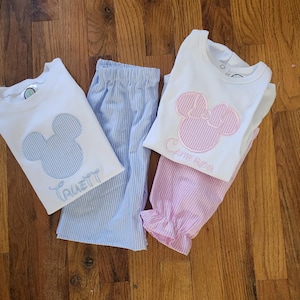 Mouse short set, Boys clothing, baby boys clothing, Girls clothing, Baby girls clothing, Girls mouse clothing, Seersucker short set