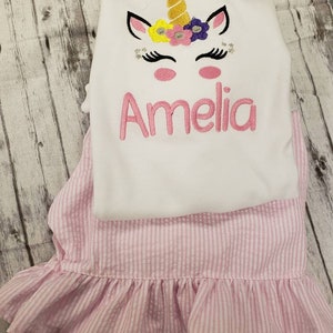 Unicorn short set, Unicorns, girls clothing, baby girls clothing, unicorn applique,