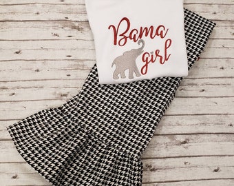 Elephant Team Outfit, Houndstooth Pants, Girls Teamwear