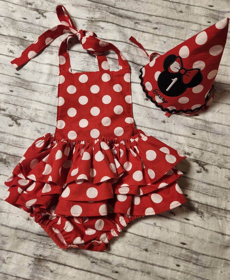 Baby Girl Romper Minnie Smash Cake Smash Cake Romper 1st Etsy