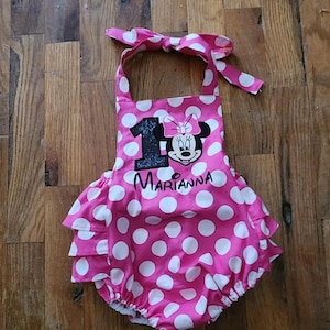 Romper, Baby girl Romper, Ruffled bottom Romper, Add your age and name to your order. Ages 1, 2, 3, 4
