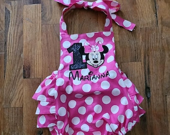 Smash cake Romper, Custom romper, handmade romper, Mouse romper, Birthday hat. Please add age