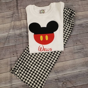 Appliqued boys clothing, Mickey inspired outfit, Mickey applique, Mickey outfit, Disney clothing, boys clothing, baby boys clothing