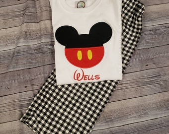 Appliqued boys clothing, Mouse silhouette, Mouse applique, Mouse outfit, Handmade clothing, boys clothing, baby boys clothing