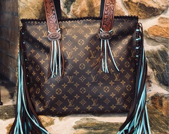 Authentic Louis Vuitton Cabas Mezzo Fringed Bag