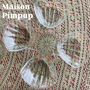 Set van 4 vintage sint-jakobsschelpen uit de jaren 70 van pyrexglas