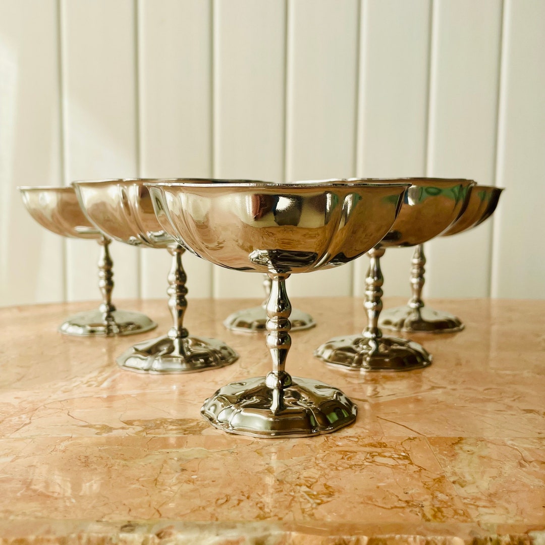 Coupe Cocktail Inox DOITOOL - 2 Coupes à Glace En Acier Inoxydable Avec Pied - Parfaites Pour Desserts, Salades Et Cocktails Coupes Dessert Inox Avec Pied