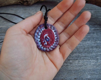 Unique Necklace Pendant, Eye Pendant, Handmade Jewelry, Handmade Pendant, Air Dry Clay Pendant, OOAK, Gift for her, Gift Idea