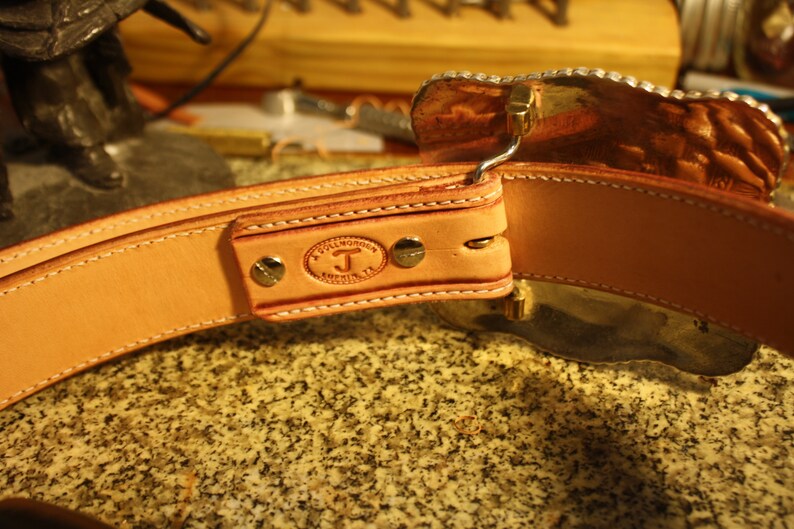 Custom Hand Tooled Western Belt Basket Weave Etsy