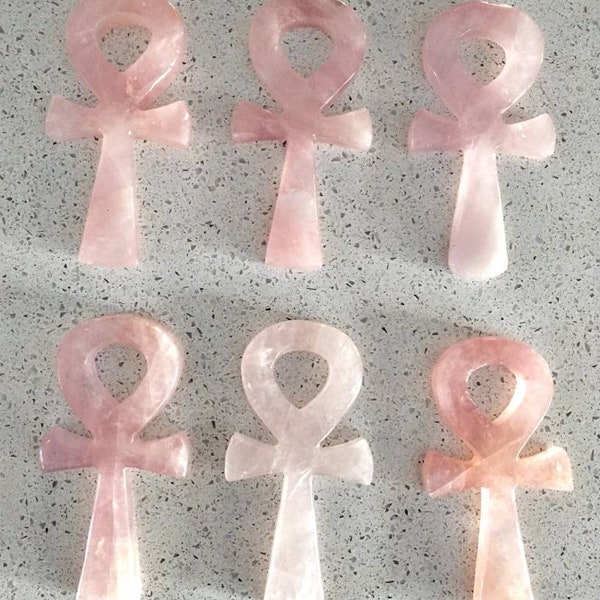 Goddess Isis attuned Rose  Quartz Ankh