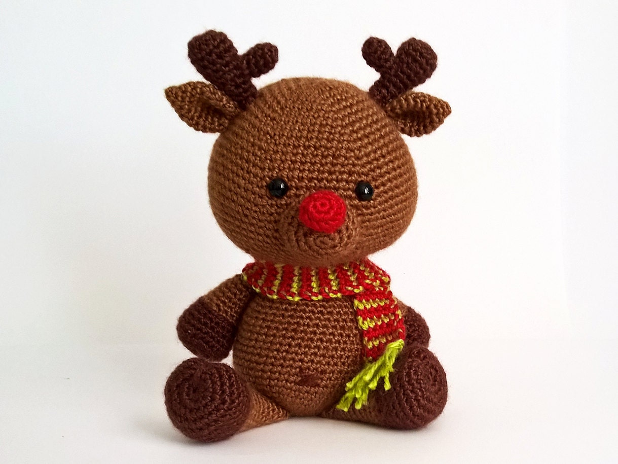 Stuffed Animals Christmas Crochet Baby Rendeer Rudolph | Etsy