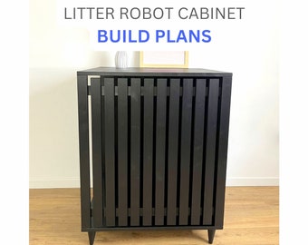 Litter Robot Cabinet Build Plans, DIY Cat Litter Box Plans, Cat Furniture Plans, Digital Plans for DIY Cat Litter Robot Enclosure