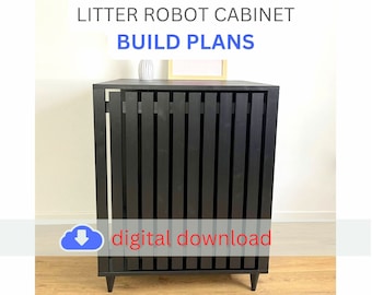 Litter Robot Cabinet Build Plans: Modern Cat Litter Enclosure (Digital Download)