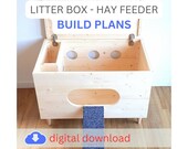 Bunny Litter Box - Hay Feeder Cabinet Build Plans: DIY Rabbit Hutch (Digital Download)