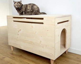 Modern Large Litter Box Cabinet with Top Opening, Cat Litter Box Enclosure, Cat Litter Box Cupboard, Hide Litter Tray, Cat Furniture