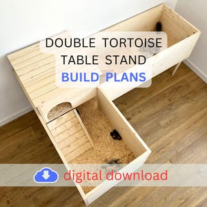 Double Tortoise Table Stand Build Plans, DIY Tortoise Furniture Plans, Digital Plans for DIY Tortoise Terrarium, Build Plans
