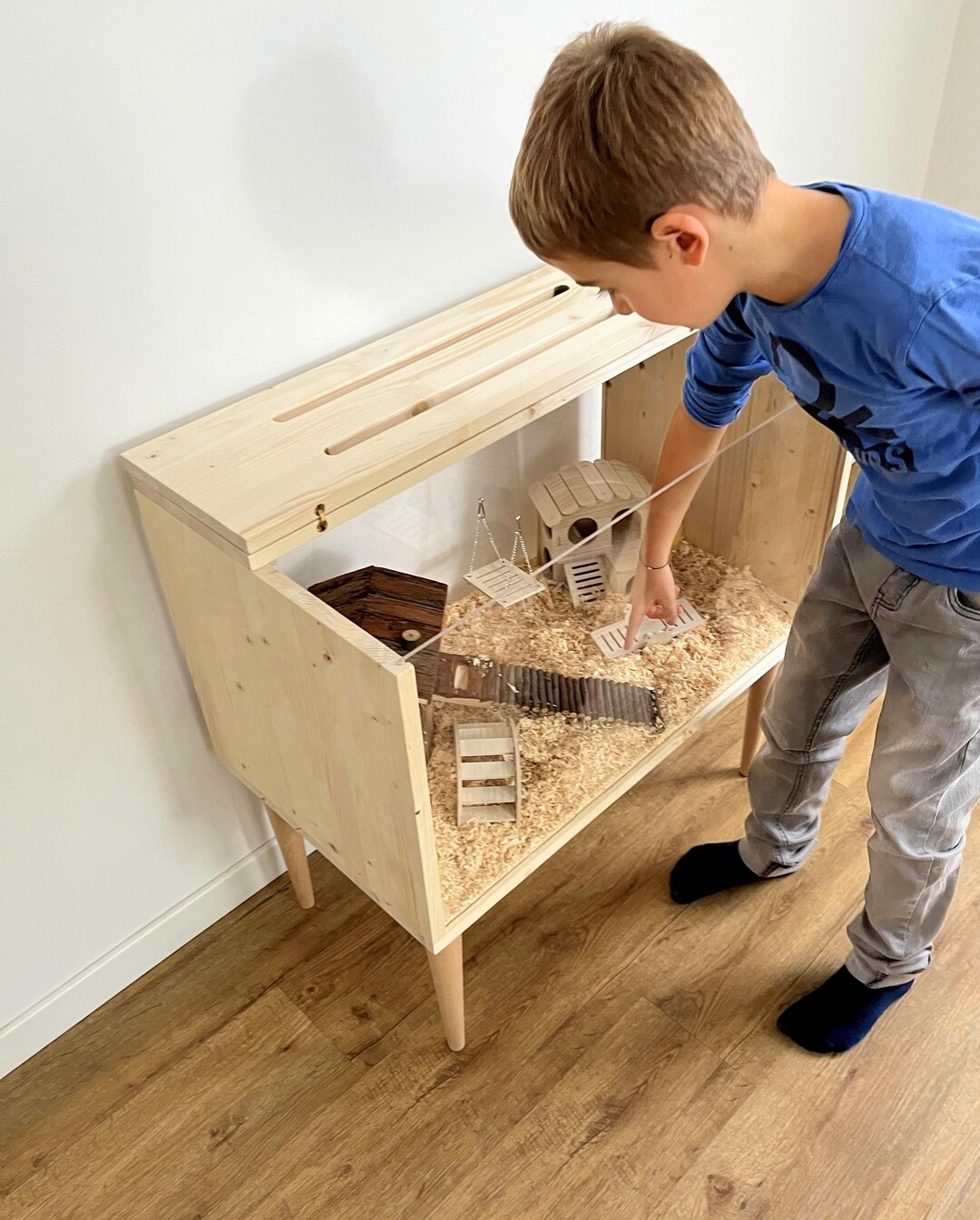 Curated visual reference: Modern Hamster Cage Lighting Ideas Reference: Mid Century Modern Hamster Cage Wood Hamster Furniture