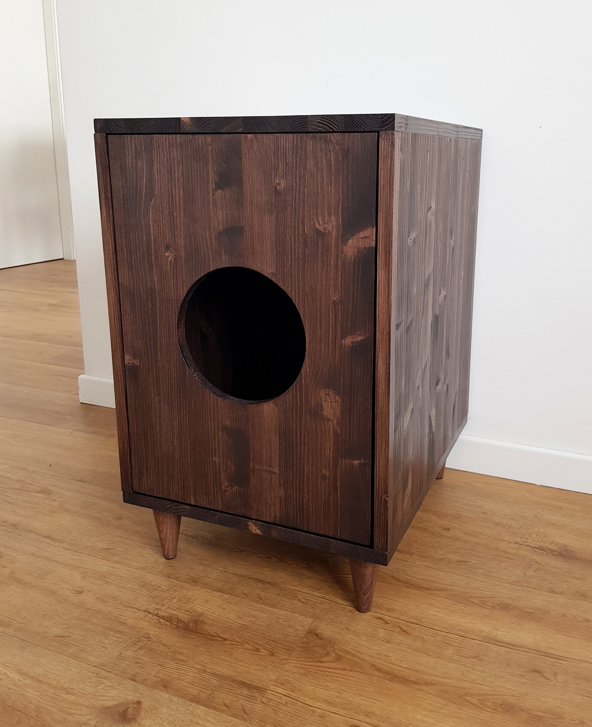 Midcentury Modern Litter Box Made of Spruce Wood Cat Etsy UK