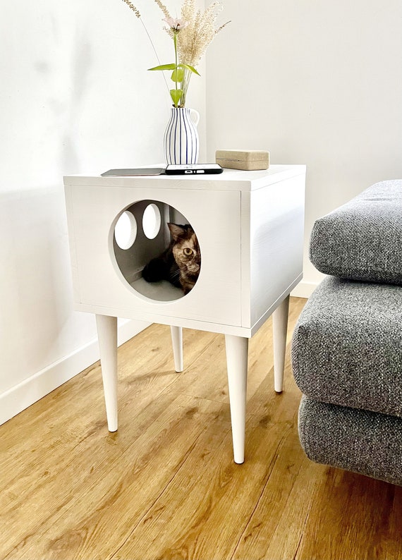 Cat House Cat Bed Cat Hideaway Cat Furniture Modern Cat Cabinet Made of Spruce Wood Etsy Canada