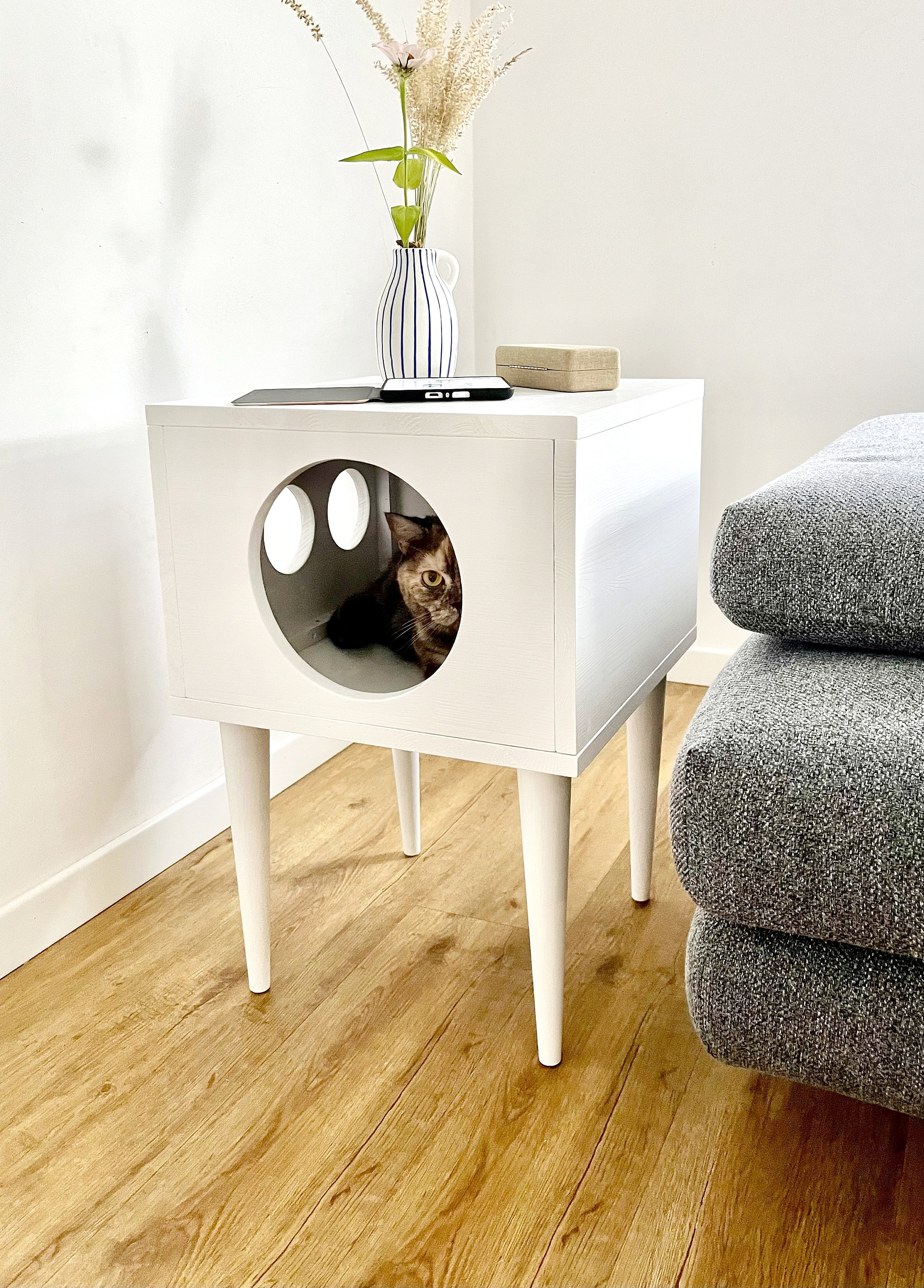 Cat House Cat Bed Cat Hideaway Cat Furniture Modern Cat Cabinet Made of Spruce Wood Etsy
