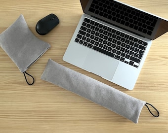 Ergonomic Keyboard Mouse Wrist Rest Set, Desk Support, Wood Shavings Cushion, Washable Cover