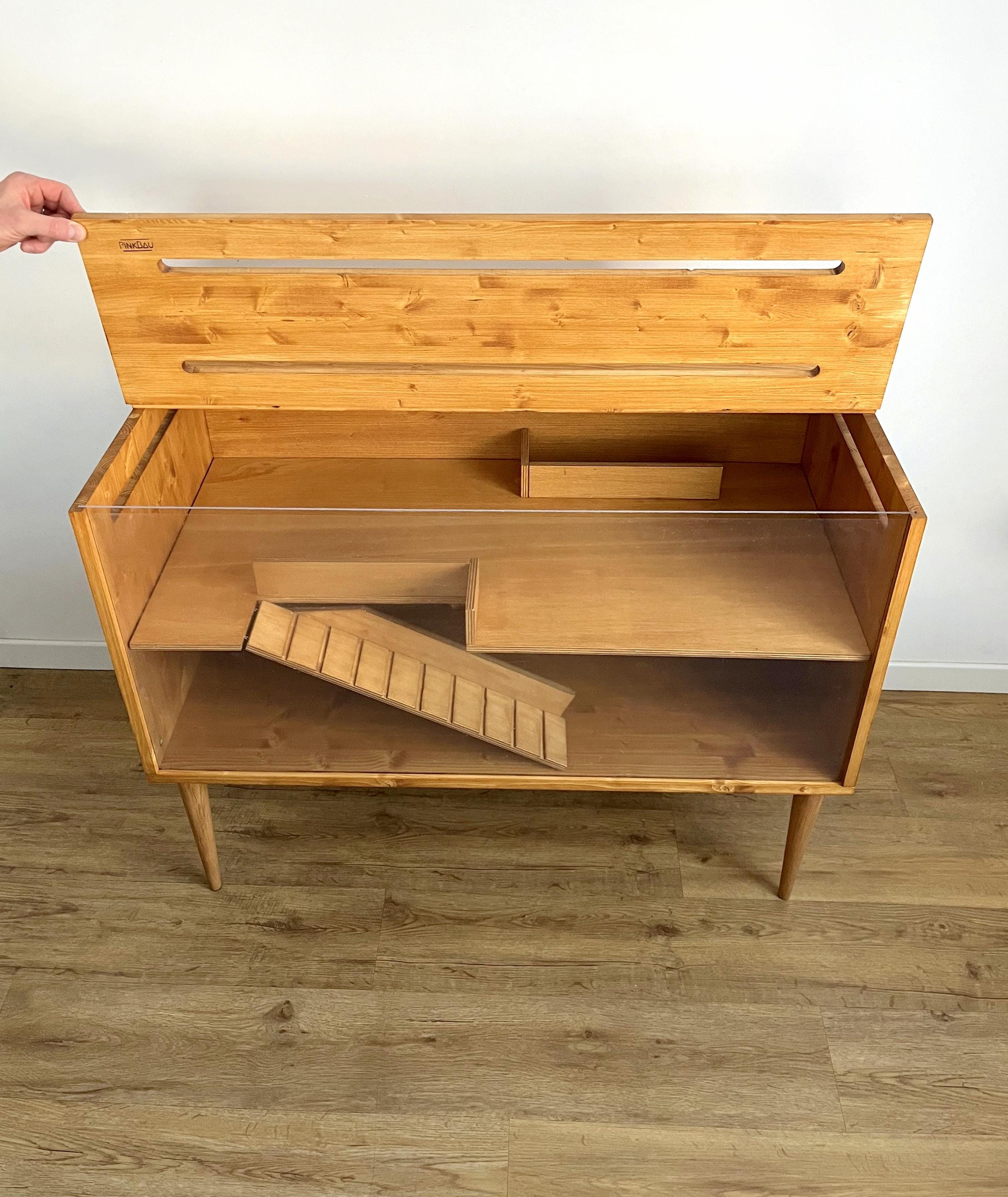モダンな2階建てハムスターケージ：木製2段式モルモット用家具 - Etsy 日本