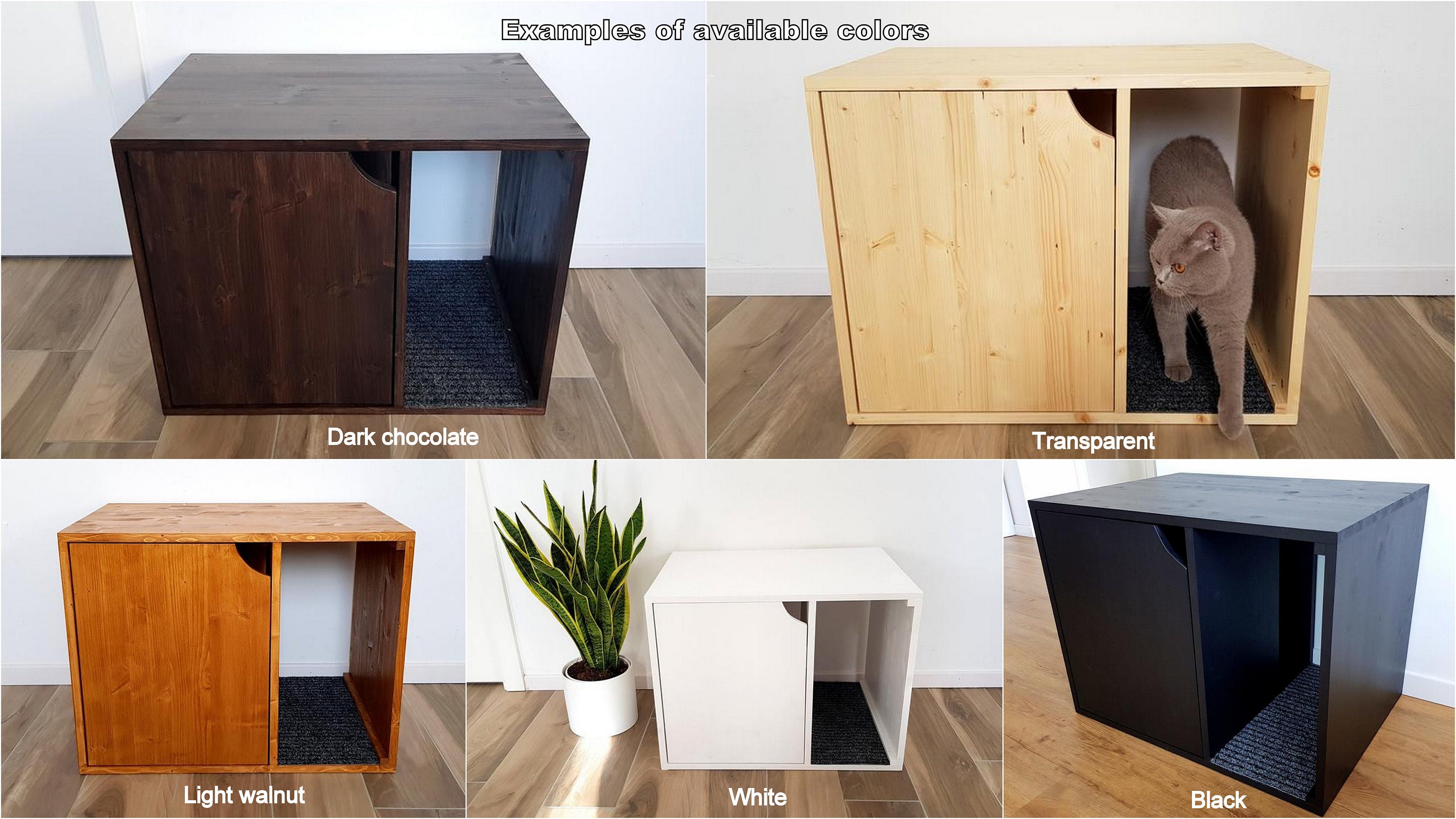 Double Litter Box 2 in 1 Modern Cat Litter Furniture Etsy