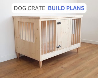 Modern Dog Crate Build Plans, DIY Dog Kennel Plans, Dog Furniture Plans, Digital Plans for DIY Dog Bed - House