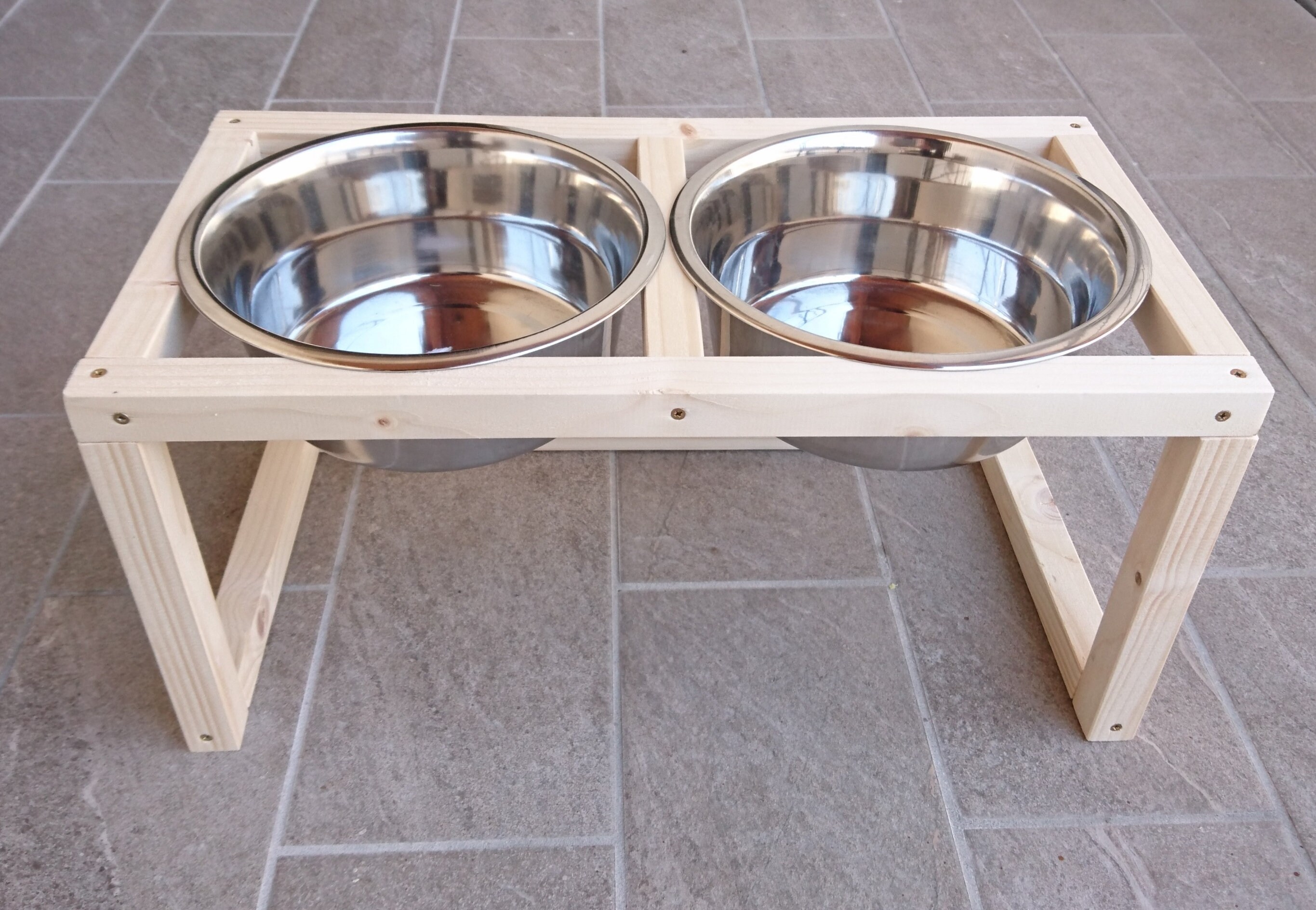 Wood Raised Dog Feeder Double Dog Feeder Dog Feeding Etsy UK