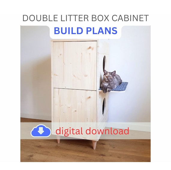 Zweistckiger Katzentoilettenschrank Bauplan (Digitaler Download) - Etsy.de