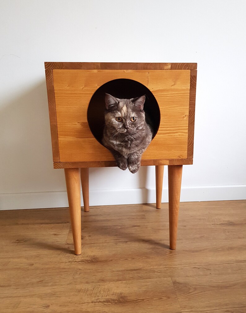 Cat House Cat Bed Cat Hideaway Cat Furniture Modern Cat Etsy