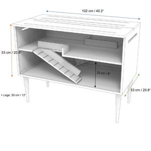 Modern Two-Story Hamster Cage: Wooden Two-Tier Guinea Pig Furniture image 10