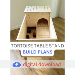 Tortoise Table Stand Build Plans, DIY Tortoise Furniture Plans, Digital Plans for DIY Tortoise Terrarium, Build Plans