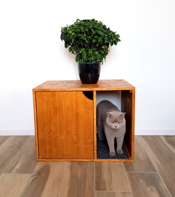 Cat Litter Box Cover Pet Furniture Cat House Modern Litter picture image