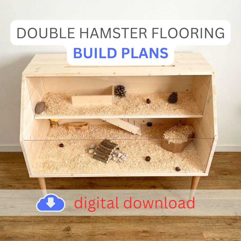 Hamster Cage - Etsy - Hamster Cage Elevated Floor Plan