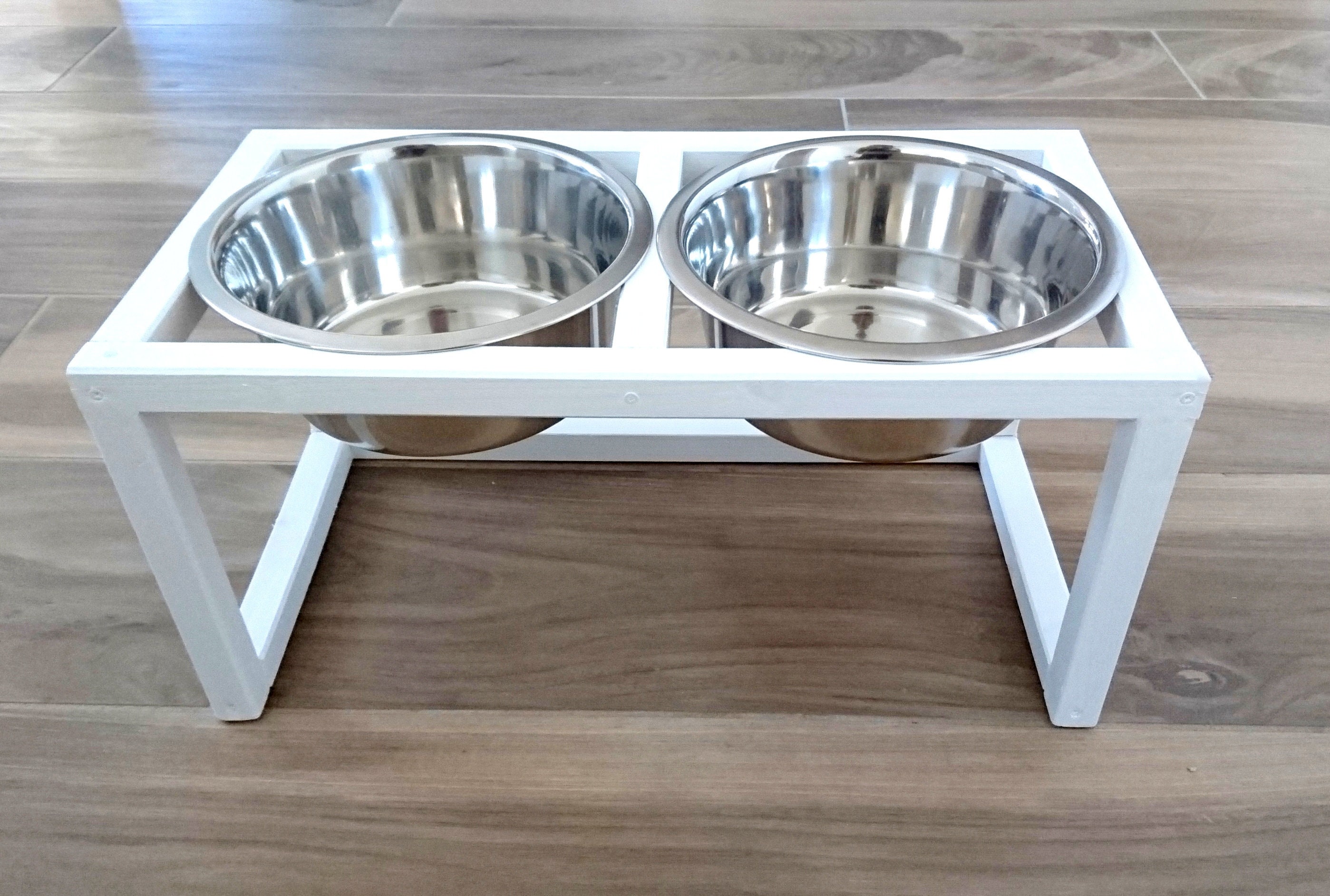 Wood Raised Dog Feeder Double Dog Feeder Dog Feeding Etsy UK