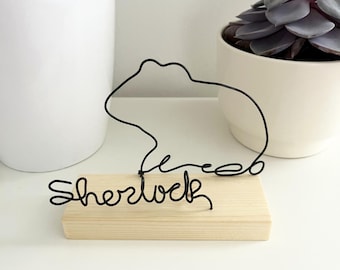 Personalized Wire Hamster Sculpture, Handmade Rodent Lover Gift
