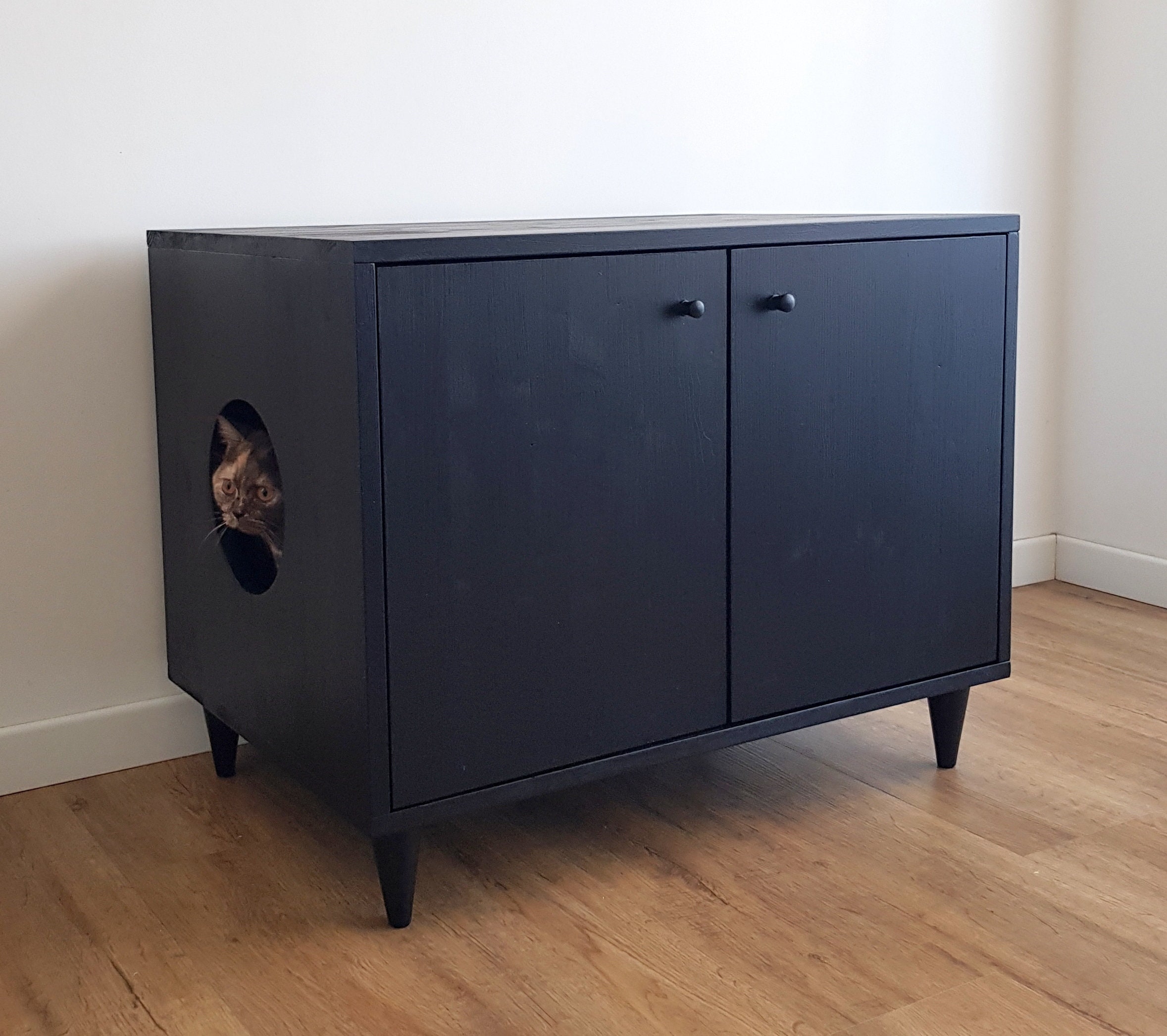 Cat Litter Box Cover Pet Furniture Cat House Modern Litter Etsy