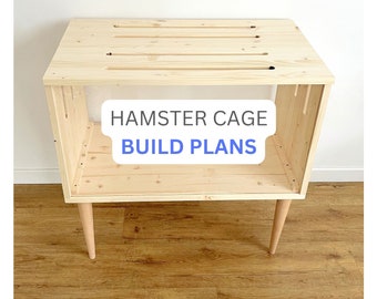 Plans de construction d'une cage de hamster moderne, plans de meubles de hamster à faire soi-même, plans numériques pour l'habitat de petits animaux à faire soi-même, plans de construction