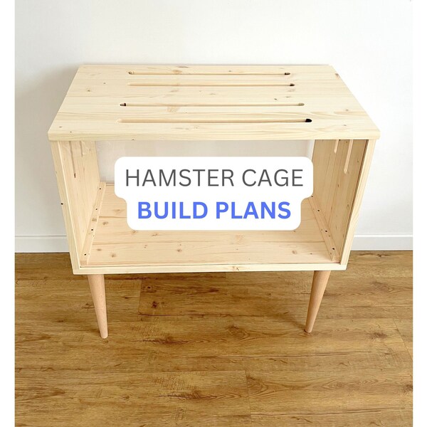 Modern Hamster Cage Build Plans, DIY Hamster Furniture Plans, Digital Plans for DIY Small Animal Habitat, Build Plans