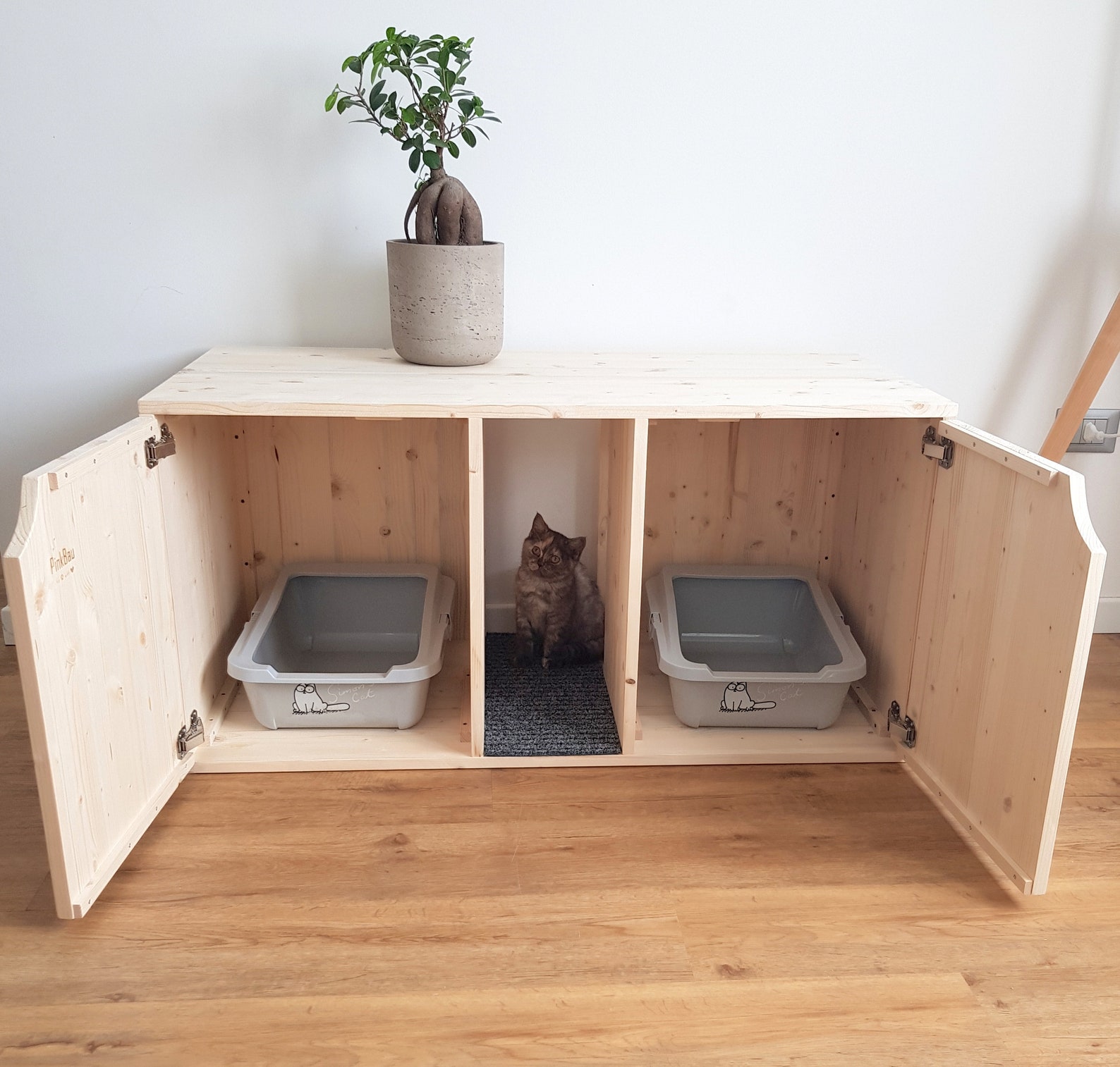 Gabinete doble de caja de arena 2 en 1 Muebles modernos de | Etsy