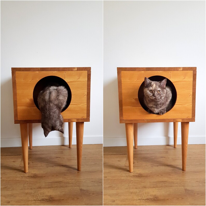 Cat House Cat Bed Cat Hideaway Cat Furniture Modern Cat Etsy