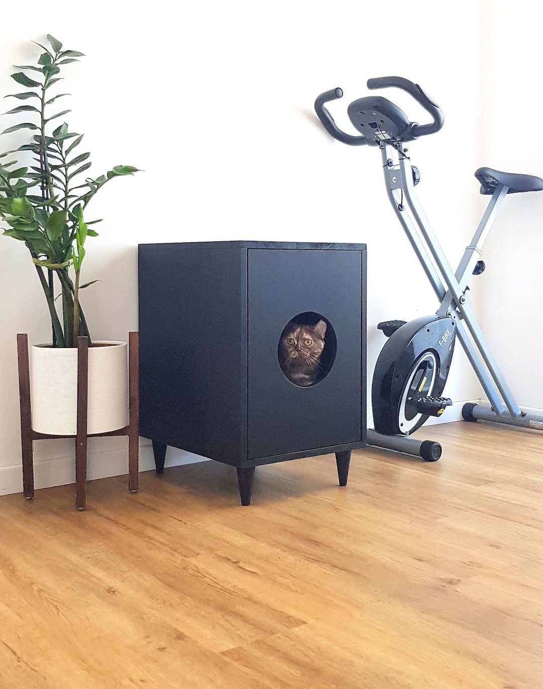Mid century modern cat litter box top