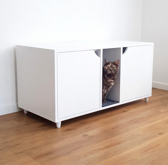 Mid-Century Modern Doppel-Katzenklo-Schrank: Haustiermbel aus Holz - Etsy  sterreich