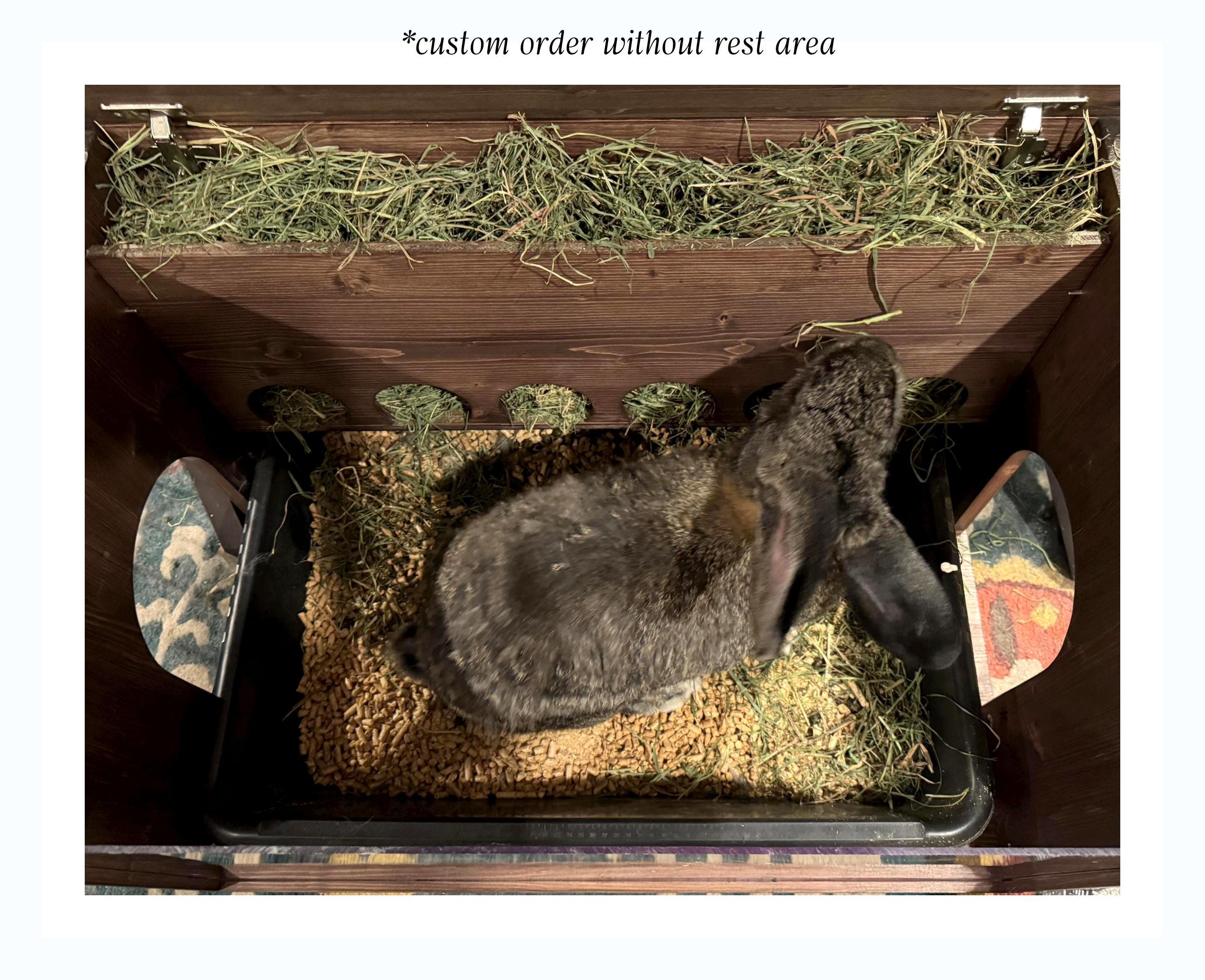 Modern Bunny VILLA Cabinet: Litter Box With Hay Feeder Bunny Hutch