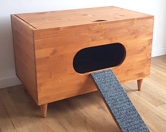 Bunny Litter Box with Hay Feeder: Modern Rabbit Hutch