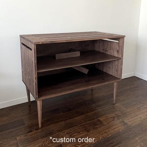 Modern Two-Story Hamster Cage: Wooden Two-Tier Guinea Pig Furniture Dark chocolate